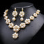 Elegant Floral Alloy Inlay Pearl Rhinestone Earrings and Necklace Set for Weddings and Parties