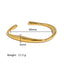 18K Gold Plated Zircon Geometric Star Flower Stainless Steel Bangle Bracelet for Women