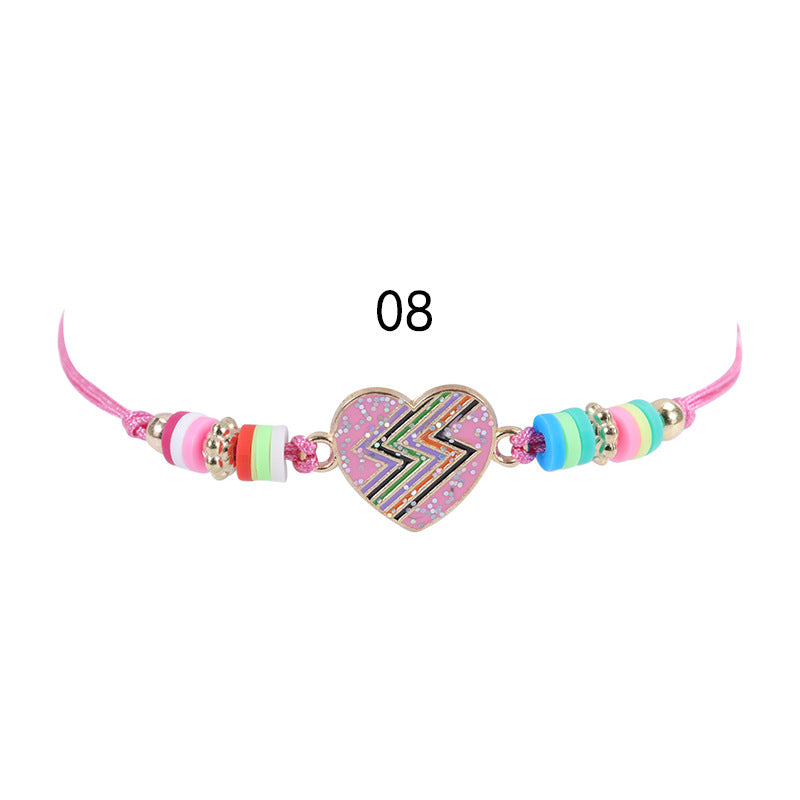 Colorful Butterfly Heart Kids' Friendship Bracelet and Necklace Set