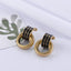 Simple Style Round Stainless Steel Enamel Plating Earrings Ear Studs