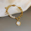 Fashion Heart Butterfly Pearl Bracelet with T-Shaped Buckle - Retro Love Design for Women