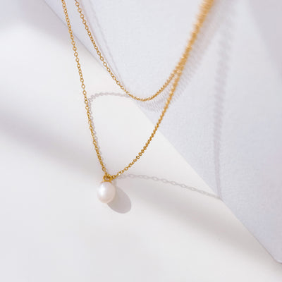 Elegant Geometric Freshwater Pearl Irregular Beaded Necklace