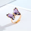 Vintage Adjustable Multicolor Butterfly Ring for Women