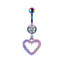 Hip-hop Rock Starry Sky Moon Rhinestone Belly Ring Stainless Steel Alloy White Gold Plated