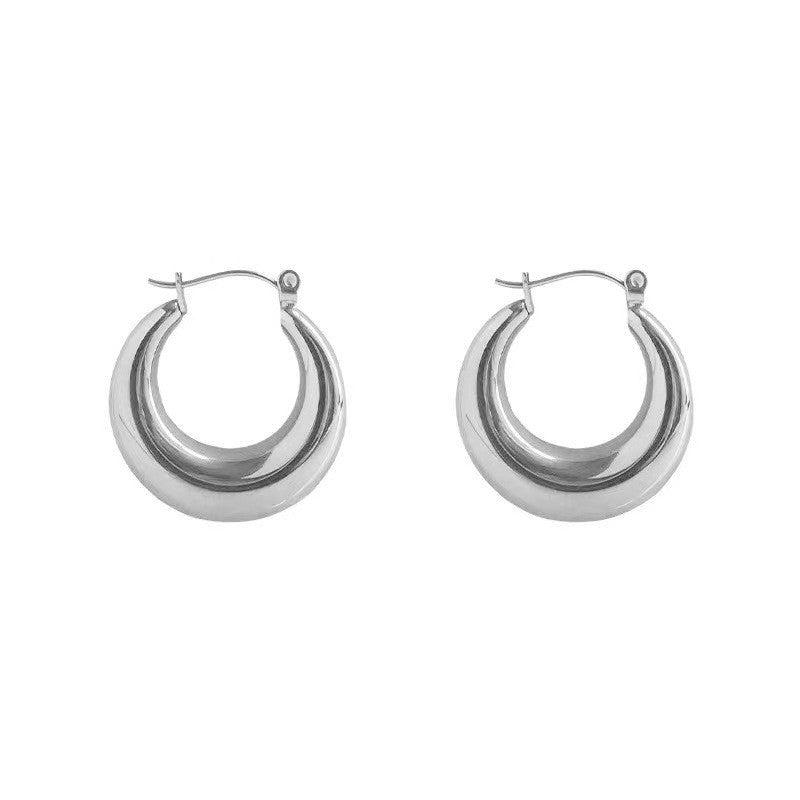 Fashion Solid Color Stainless Steel Plating Earrings 1 Pair