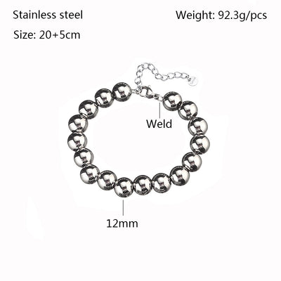 Modern Stainless Steel Beaded Bracelets for Men and Women