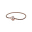 Simple Geometric Copper Plated Bracelet with Crown Bead Clasp