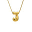 304 Stainless Steel Gold Plated Bubble Letter Necklace