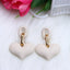 1 Pair Heart Shape Acrylic Drop Earrings - Fashionable Candy Color Chain Design