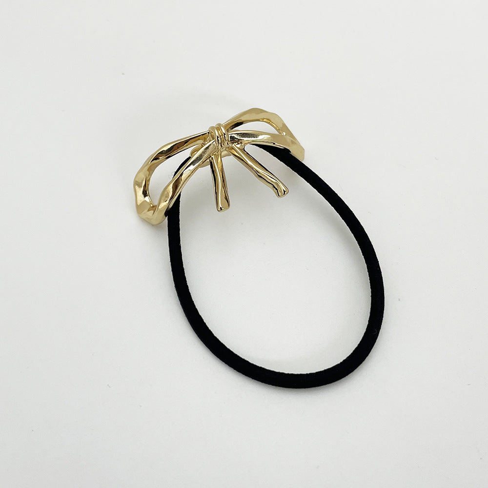 Women's Elegant Alloy Bow Knot Elastic Hair Tie Band