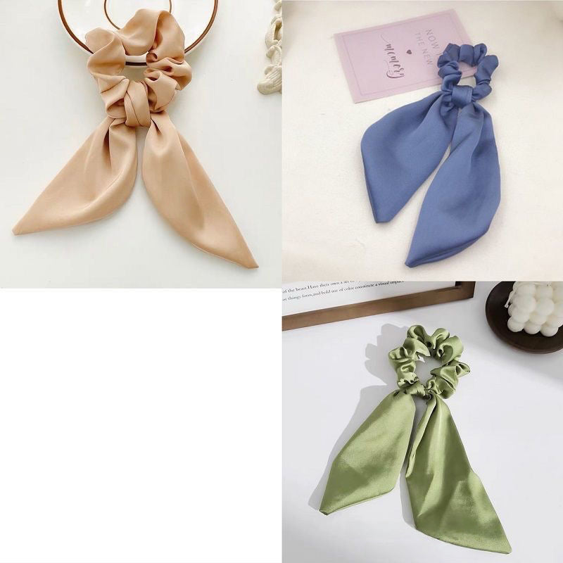 Women's Elegant Satin Bow Hair Tie Ornament