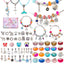 Cute Fruit Alloy Bracelet & DIY Crystal Bead Necklace Set for Girls