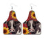 Retro Santa Claus Cattle Flower Pu Leather Water Drop Christmas Women'S Drop Earrings 1 Pair