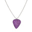 Simple Heart Shape Acrylic Alloy Pendant Necklace with Guitar Pick Charm