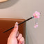 Women's Ethnic Floral Wood Inlay Gemstone Rhinestone Hairpin with Tassels