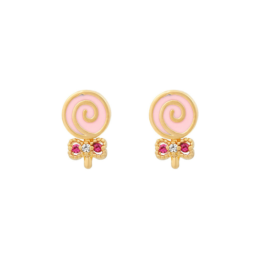 Ethnic Geometric Gemstone Lollipop Ice Cream 18k Gold Plated Earrings