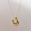 18K Gold Plated Stainless Steel Alphabet Pendant Necklace