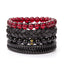 Ethnic Leaf PU Leather Alloy Braided Unisex Bracelet Set with Glass Bead DIY Kit