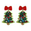 Simple Style Christmas Tree Rhinestone Silver Plated Drop Earrings