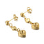 Heart-Shaped Stainless Steel Drop Earrings with 18K Gold Tassel Design