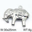 Elephant Pendant Stainless Steel Jewelry - Mirror Polished Hollow Design, Titanium Steel Animal Series Gold Plated Accessories
