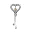 Elegant Heart Shape Butterfly Wings White Gold Plated Zircon Belly Ring