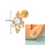 18K Gold Plated Geometric Stainless Steel Lip and Ear Stud Set with Rhinestones