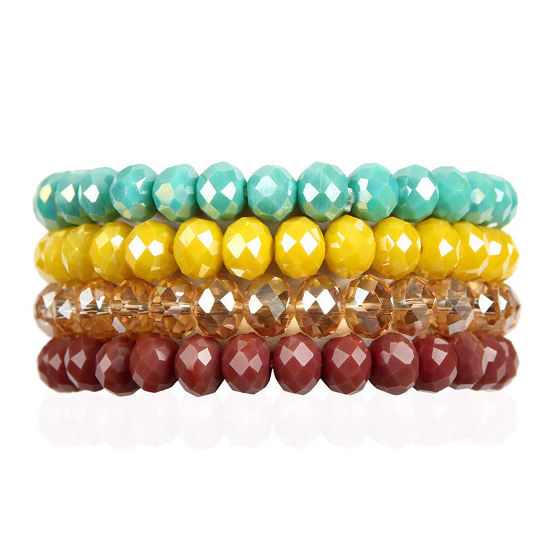 Fashion Crystal Beaded Elastic Bracelets for Women