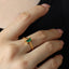 18K Gold Plated Stainless Steel Zircon Ring for Women