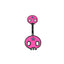 Hip-Hop Exaggerated Rock Lips Butterfly Skull Belly Button Ring - Stainless Steel Alloy with Rhinestones and White Gold Plating