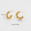 Gold-plated Twisted Croissant Stainless Steel Hoop Earrings