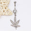 Elegant Tropical Heart Bow Knot Rhinestone Belly Button Ring