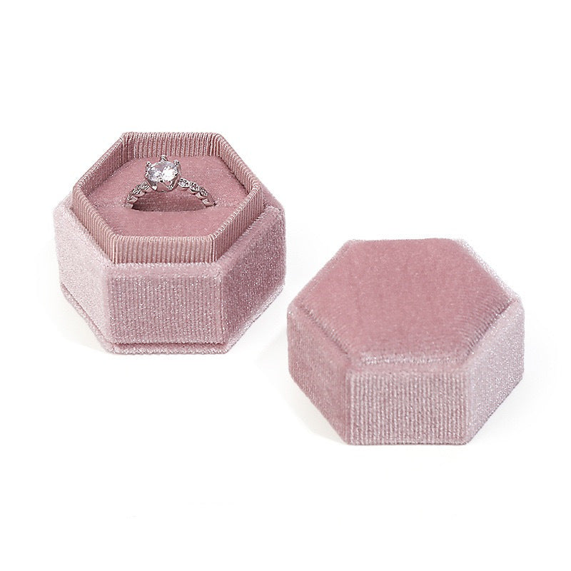 Simple Classic Solid Color Velvet Jewelry Box for Rings, Earrings, and Necklaces