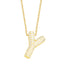 Simple Style 18K Gold Plated Alphabet Pendant Necklace with Zircon Inlay