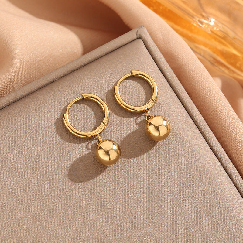 1 Pair Minimalist Geometric 18K Gold Plated Stainless Steel Drop Earrings