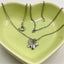 Copper Butterfly Rhinestone Pendant Necklace for Women