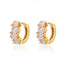 S925 Silver Needle Rectangular Zircon Stud Earrings with Colorful Zircon Hoop Design