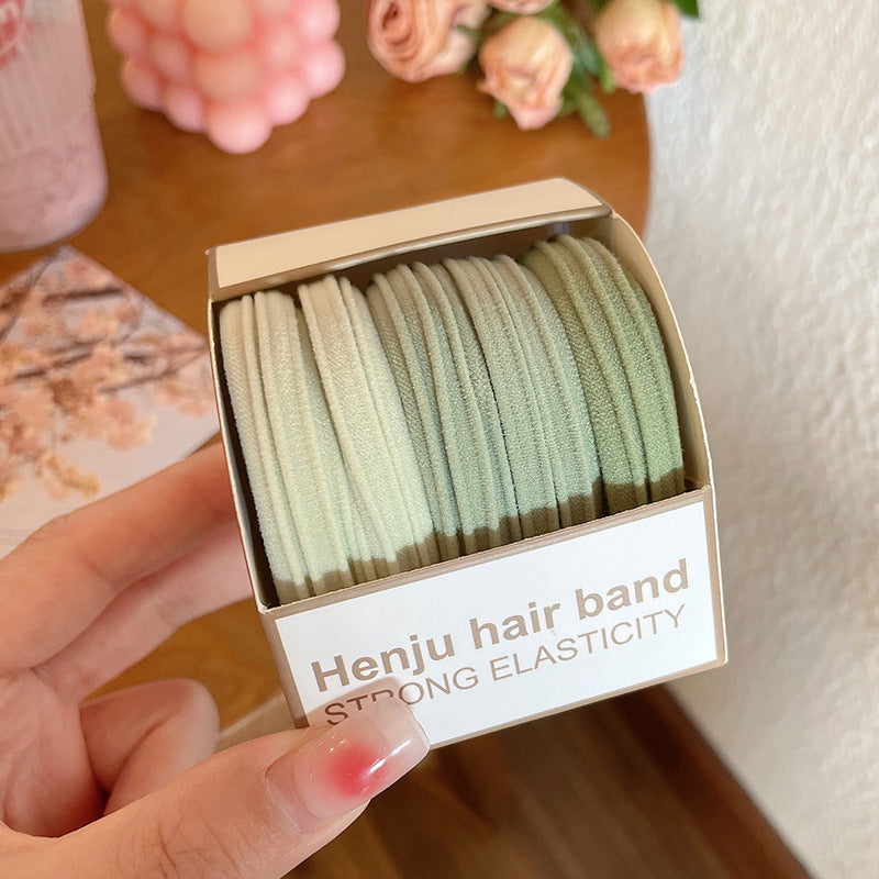 Simple Style Candy Color Elastic Hair Tie Set