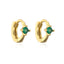 Fashion Leaf Copper Gold Plated Zircon Hoop Earrings 1 Pair