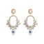 Luxurious Geometric Rhinestone Inlay Alloy Drop Earrings for Women