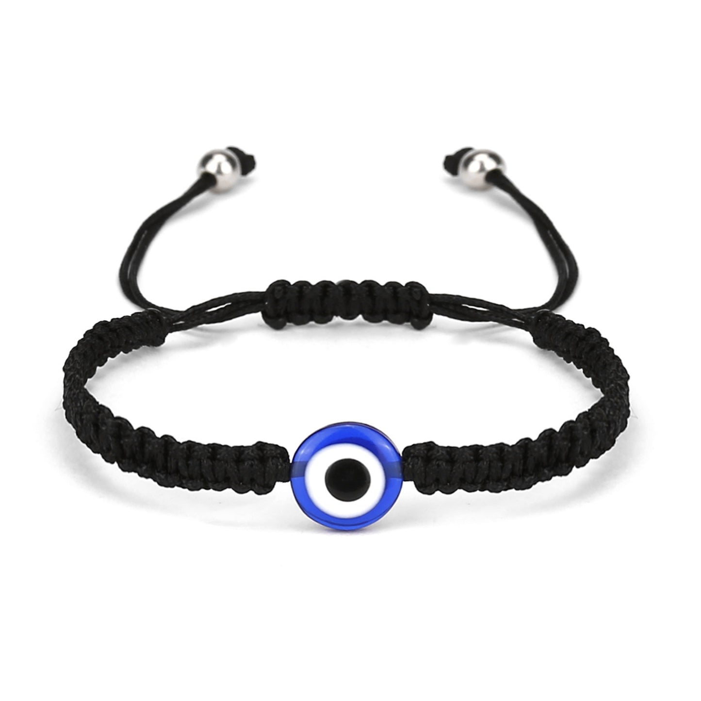 Evil Eye Turtle Bead Unisex Bracelet with Red and Black Braided Rope