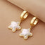 1 Pair Vintage Moon Heart Shape & Butterfly Leaf Tassel Stainless Steel Pearl Zircon Drop Earrings Set