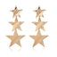 Simple Square Star Metal Stripe Women's Drop Earrings