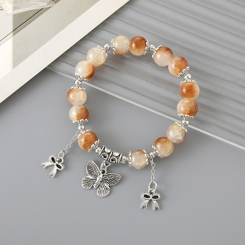 Lady Sweet Classic Pentagram Bell Crystal Alloy Moonstone Bracelets for Women