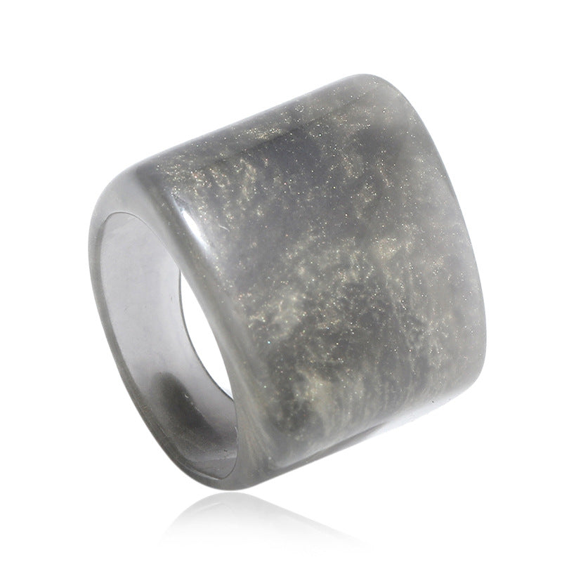 Korean Retro Resin Minimalist Design Acrylic Index Finger Ring Fashion Statement