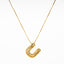 Elegant Gold Plated Zircon Letter Pendant Necklace - Minimalist Design