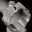 Geometric Sterling Silver Zircon Adjustable Ring for Women