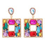 1 Pair Geometric Alloy Inlay Glass Stone Women's Drop Earrings