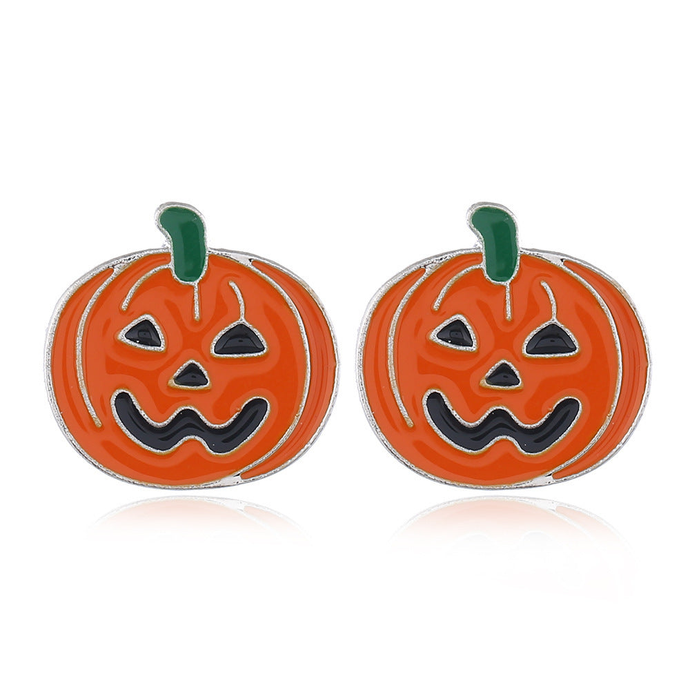 Wholesale Halloween Series Skull Spider Pumpkin Alloy Earrings Set Nihaojewelry