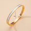 Elegant 18K Gold Plated Stainless Steel Bangle and Titanium Steel Diamond Bracelet Set